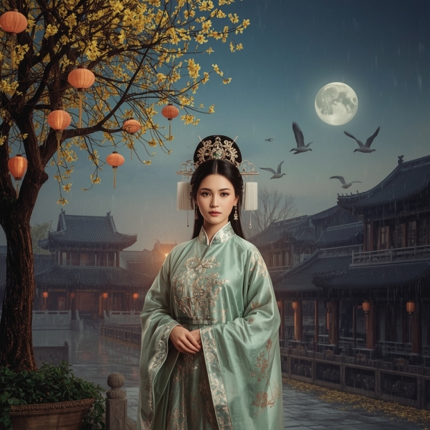 Lucid_Realism_A_beautiful_Tang_dynasty_woman_with_porcelain_sk_3.jpg