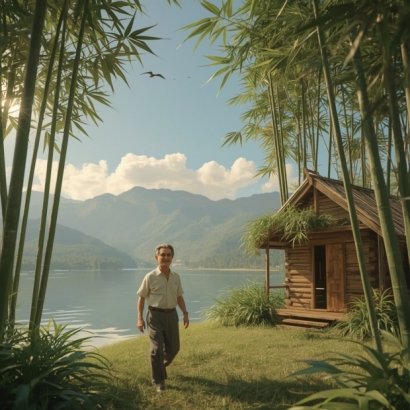 Lucid_Realism_A_serene_3D_scene_depicts_a_60yearold_charismati_1.jpg