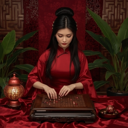 Lucid_Realism_A_stunning_porcelainskinned_Asian_woman_with_int_0.jpg