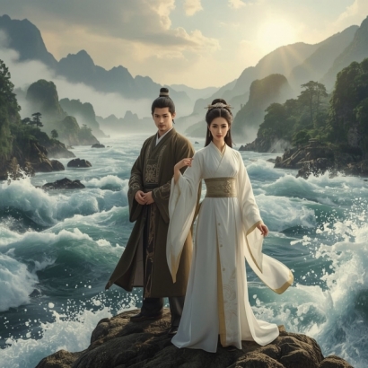 Lucid_Realism_A_majestic_3D_scene_depicting_a_heroic_man_and_a_1.jpg