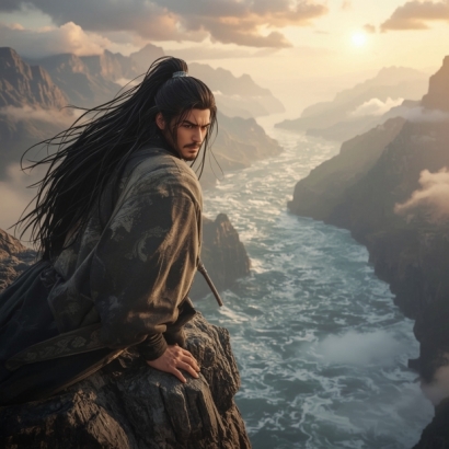 Lucid_Realism_A_majestic_3D_scenery_of_a_powerful_warrior_with_1.jpg