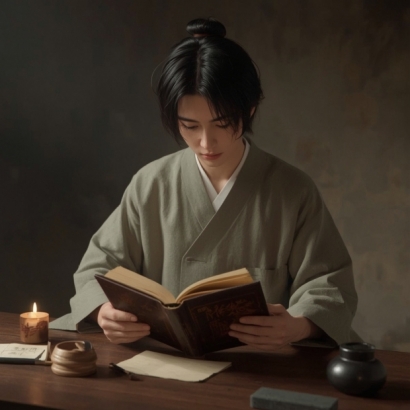 Lucid_Realism_A_serene_3D_illustration_of_a_blackhaired_young__2.jpg