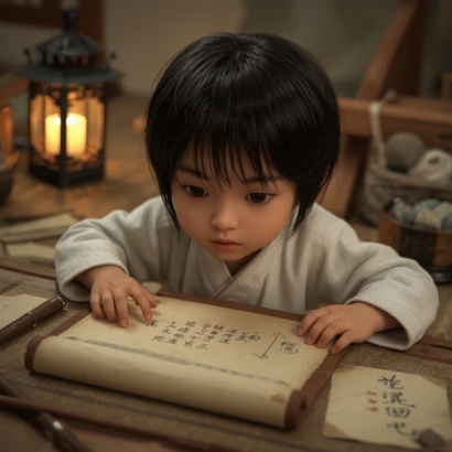Lucid_Realism_A_serene_3D_scene_depicts_a_young_boy_with_strai_1.jpg