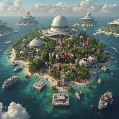 Lucid_Realism_A_stunning_3D_island_scene_depicting_a_gathering_3.jpg