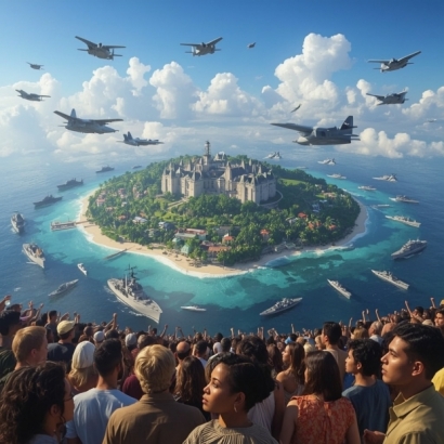 Lucid_Realism_A_breathtakingly_beautiful_island_teeming_with_t_0.jpg