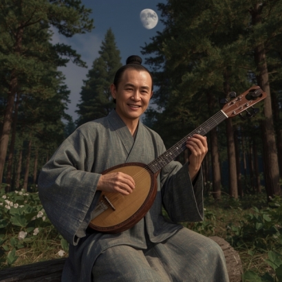 Lucid_Realism_A_50yearold_scholar_sits_in_a_serene_forest_sett_1.jpg