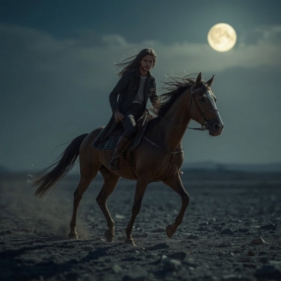 Lucid_Realism_A_weary_traveler_rides_a_slender_horse_under_the_1.jpg